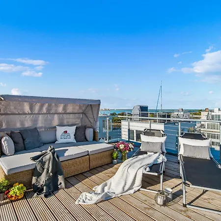 Treibholz: Meerblick, Dachterrasse, Bootsanleger, Badeleiter, Sauna Olpenitz Buitenkant foto